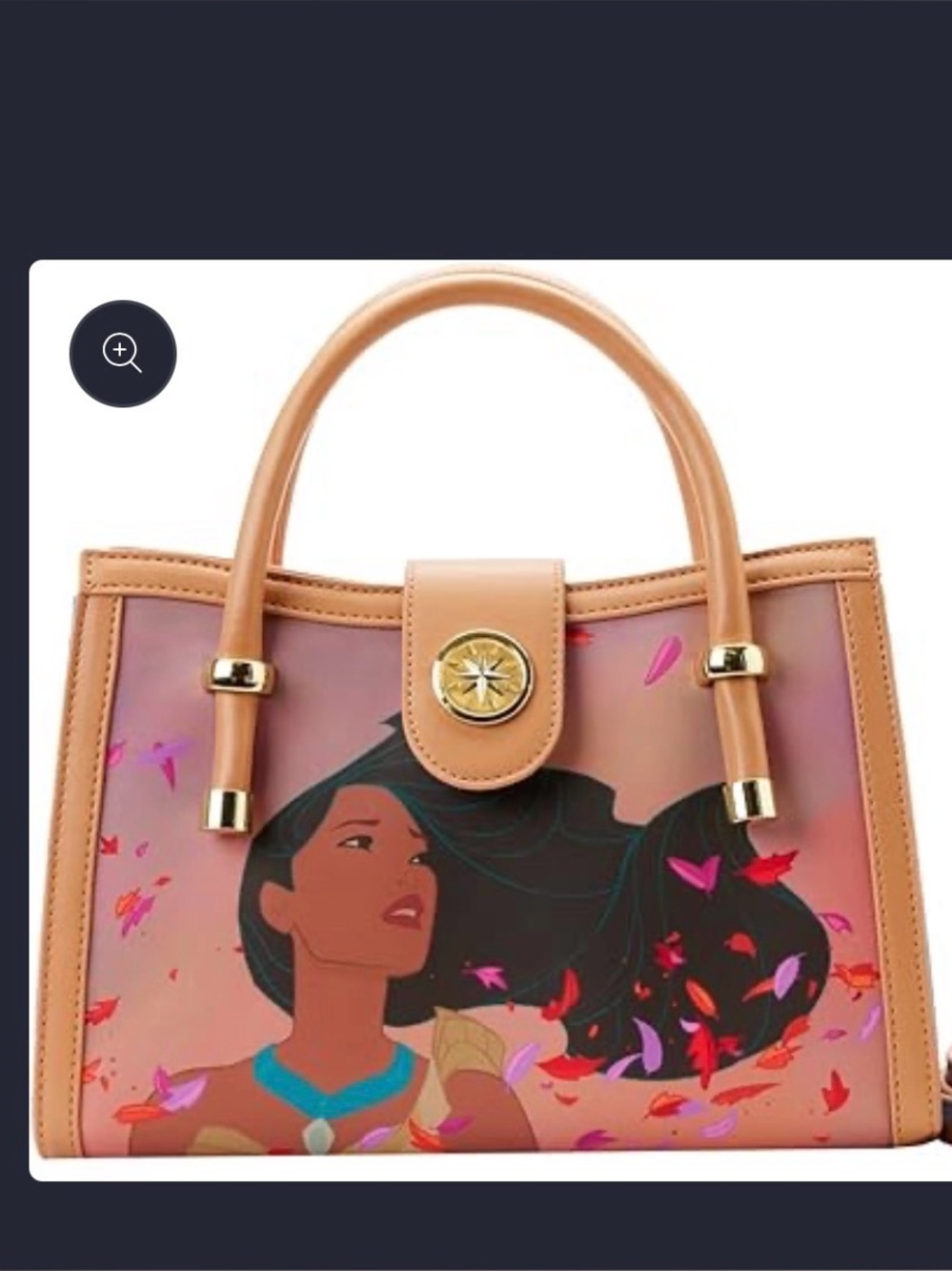 Loungefly Tan Pocahontas Print Top-Handle Crossbody Bag